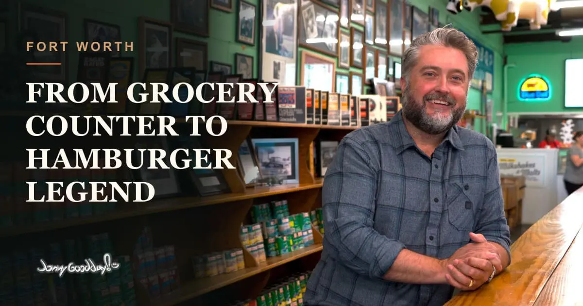Jonathan Gentry inside Kincaid's Hamburgers with the headline From Grocery Counter to Hamburger Legend