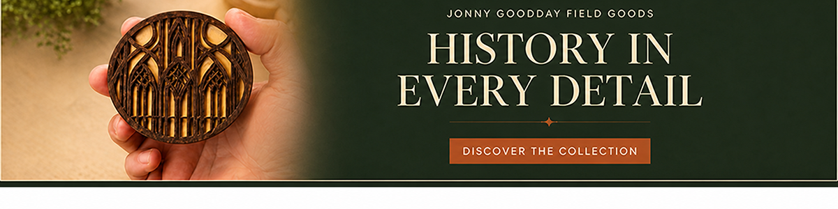 History in Every Detail: discover Marty Leonard Chapel inspired coasters from Jonny Goodday Field Goods.
