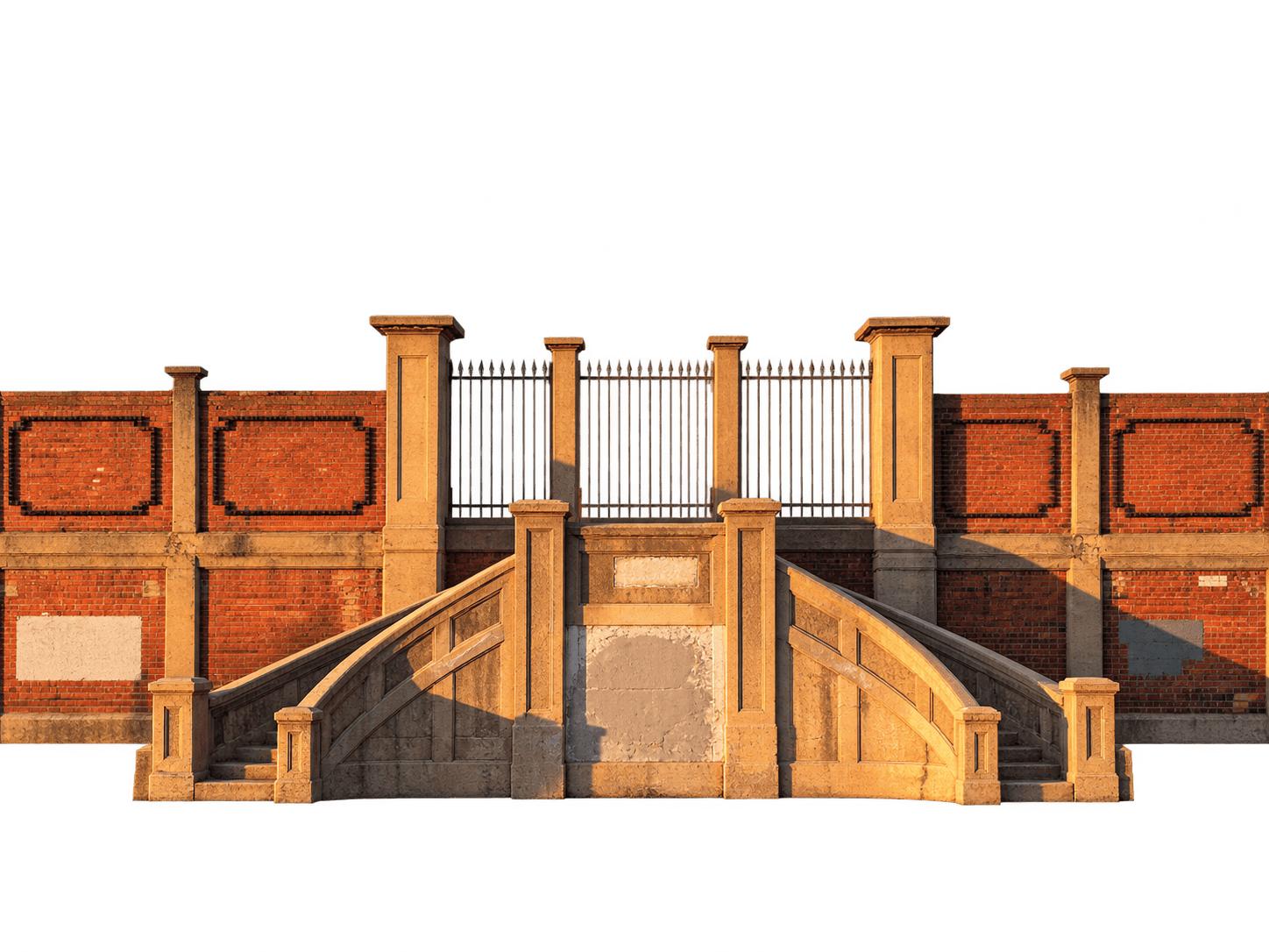 The surviving Swift staircase and its brickwork in Fort Worth
